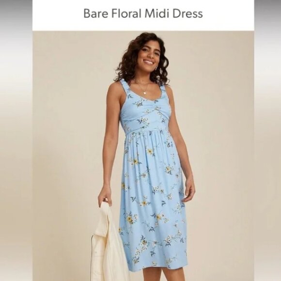 Maurices Bare Floral Dress Sleeveless Sweetheart Midi Reg XL 16/18🆕⌚📦🏃💨🚚 - Picture 1 of 14